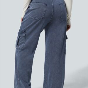 Blue Cargo Wide Legs Jeans
